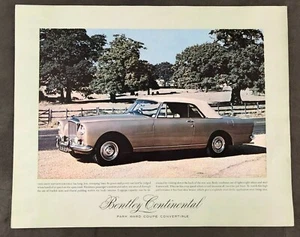 Bentley Continental Park Ward Coupe Convertible Car Sales Brochure Spec Sheet - Picture 1 of 2