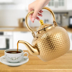 Edelstahl Teekanne mit Siebeinsatz & Teesiebgriff für Induktionskocher 2.0 Liter - Bild 1 von 21
