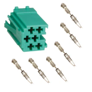 Auto Radio Mini ISO Stecker Leergehäuse 6 Polig Grün + Micro Timer Kontakte - Bild 1 von 1