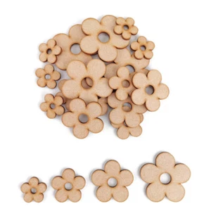 Flor en blanco planta MDF formas artesanales madera en blanco decoración adorno margarita amor - Imagen 1 de 4