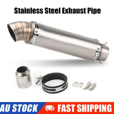 High quality universal motorcycle Bike Stainless Steel exhaust muffler  pipe OZ - image 1 of 4