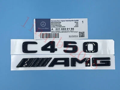 Pegatina insignia emblemática maletero letras negro brillante "C450 + AMG" para Mercedes Benz C450 Foto 1 de 4