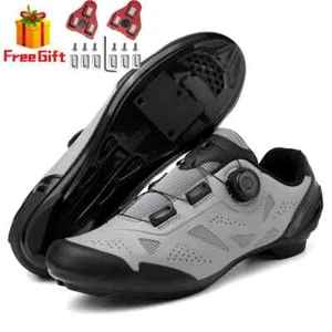 MTB Cycling Sneakers with SPD Cleats Mens Road Bike Sneaker Racing Bicycle Shoes - Picture 1 of 28