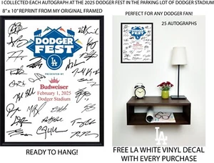 DODGER FEST 2025 8x10 REPRINT Los Angeles Dodgers 2025 FAN FEST FREE L.A. DECAL - Picture 1 of 3
