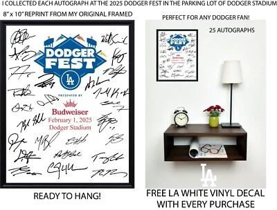 DODGER FEST 2025 8x10 REPRINT Los Angeles Dodgers 2025 FAN FEST FREE L.A. DECAL - Image 1 of 3