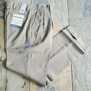 Dockers Easy Khaki Pleated Relaxed Fit D4 Stretch Pants Black or Beige SIZES NWT - Picture 1 of 4
