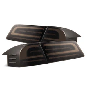 For 12-21 Tesla Model S AlphaRex LUXX LED Tail Lights Smoked Lens Black Housing - Picture 1 of 8