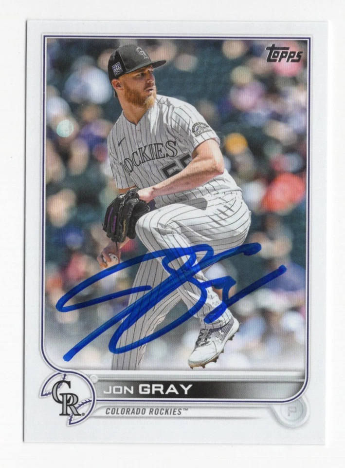 JON GRAY Signed Autographed Topps 2022 Series 1 One Card Rockies Rangers #161 - Image 1 of 1