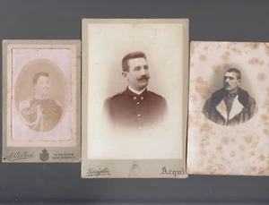 FOTOGRAFIA 1900 MILITARE LOTTO DI 3 FOTO FOTOGRAFO VIGEVANO - ACQUI - Foto 1 di 1
