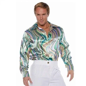 Disco Swirl Shirt - 1970's - Pastel - Costume - Men - 2 Sizes - Picture 1 of 1
