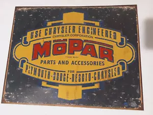 Mopar Parts & Accessories Tin Metal Sign Chrysler Dodge Plymouth Retro Garage - Picture 1 of 8