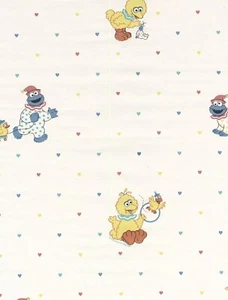 Sesame Street Childrens Big Bird Yellow Kid Baby Nursery Elmo Vtg Roll Wallpaper - Picture 1 of 7