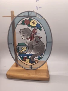 Cat Stained Glass Made In Dominican Republic - Picture 1 of 2