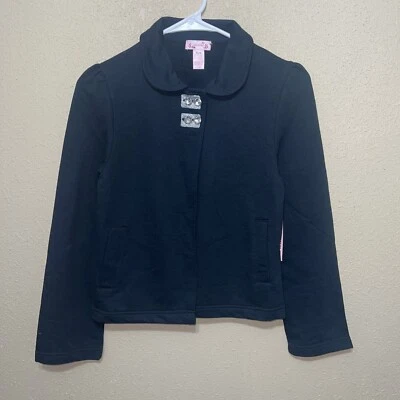 Dreamstar GIRLS KIDS TERRY Jacket  BLACK Size XL (16) NEW - Image 1 of 4