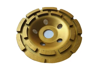 5" Premium Double Row Diamond Cup Wheel Concrete Surface 7/8" non Thread Arbor - Picture 1 of 3