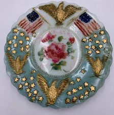 New listing
Vintage Painted Milk Glass Plate American Eagle Flag Carlisle Pa 1917
