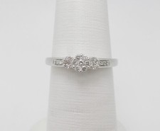 Ring Band 10K White Gold 1/5Ct Diamond Solitaire Engagement Anniversary Wedding