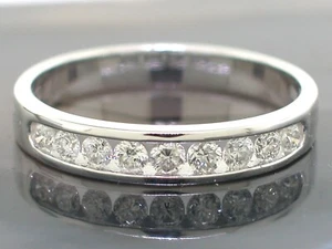 Sale Brillant Band Ring 585 Weißgold 14Kt Gold 9 Brillanten 0,40ct Wesselton - Bild 1 von 6