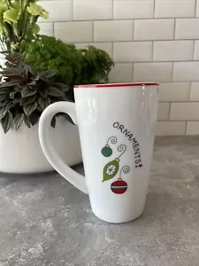 Fitz & Floyd Gourmet Happy Holidays Replacement Latte Mug "Ornaments" Christmas - Picture 1 of 6