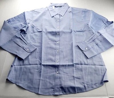 Camisa de vestir para mujer Cutter & Buck con botones delanteros azul claro manga larga Foto 1 de 4