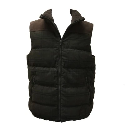 Coach 83899 Men's Fatigue Tattersall Plaid Leather Trim Down Vest - Image 1 of 4