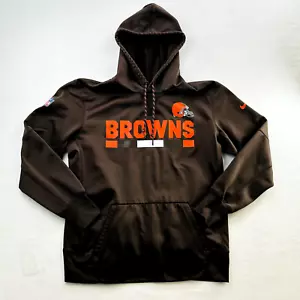 Cleveland Browns Sweater Adult Large Brown Nike Swoosh Drifit NFL Football Mens - Picture 1 of 22