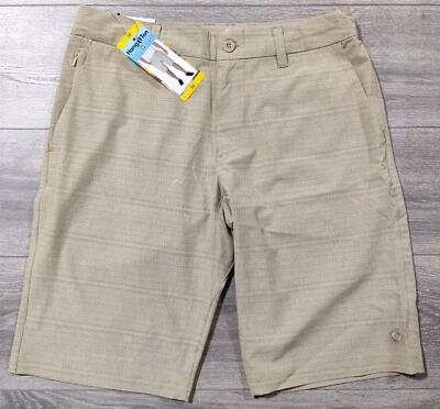 Pantalones Cortos Hang Ten Adulto Talla 32 Tostado Híbrido Pantalones Cortos Verano Cordón Para Hombres Foto 1 de 4