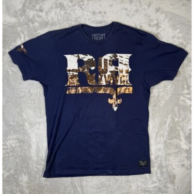 Rock Revival Metallic Blue & Gold T-Shirt Crewneck Mens Size XL - Image 1 of 4
