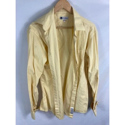 Bachrach Mens Yellow Button Down Long Sleeve Shirt Size 16.5 36/37 - Image 1 of 4