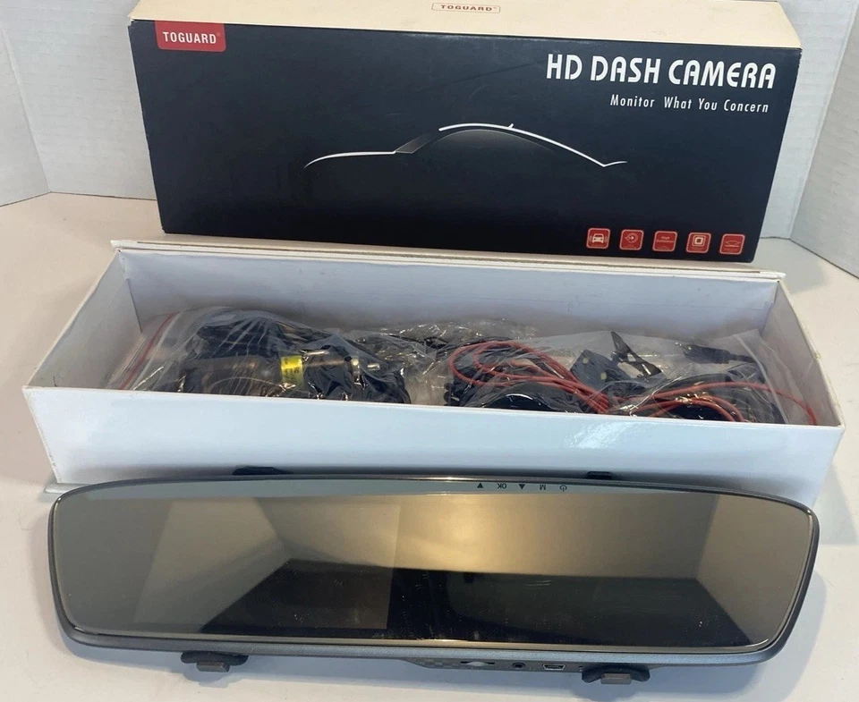 TOGUARD HD Dash Cam Espejo Delantero y Trasero Coche Cámara de Visión Trasera Grabación Foto 1 de 4