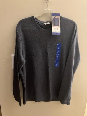 English Laundry Men’s Thermal Like Long Sleeve Cotton Shirt ￼ Blue Size Large - Image 1 of 4