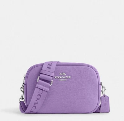 Bolso para cámara Coach Jamie nuevo con etiquetas en cuero granulado iris púrpura con correa Foto 1 de 4