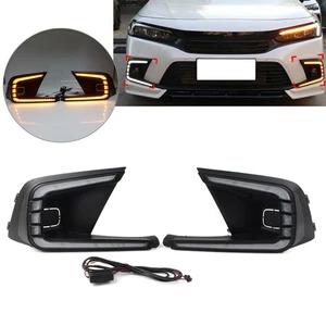 For Honda Civic 11th Generation 2021+ DRL Fog Lamp Yellow Turn Signal Function - Picture 1 of 15