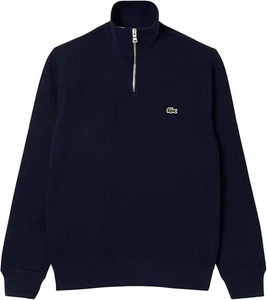 Taglia L (5) - Lacoste Felpa Uomo Manica Lunga Quarto Zip Cotone, Blu Navy - Foto 1 di 5