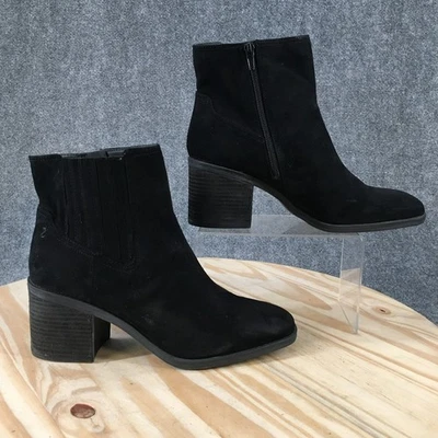 Zodiac 靴子女式 10 M Lucinda 休闲粗跟侧拉链踝靴黑色 — 第 1/4 张图片