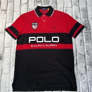 Polo Ralph Lauren Classic Fit ColorBlock Big Logo Poloshirt Rot/Schwarz Gr. M - Bild 1 von 13