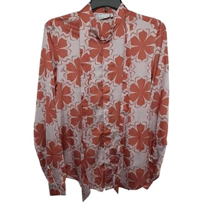 ASOS DESIGN Satin Hemd SM Fliege Ausschnitt Blousonärmel 70er Polyester - Bild 1 von 6