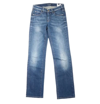 Pantalones de mezclilla para mujer Armani Jeans tiro bajo rectos azules EU26 Foto 1 de 4