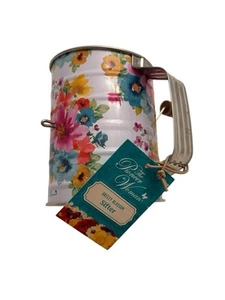 Tamiz de manivela portátil de metal con estampado floral The Pioneer Woman BREEZY BLOSSOM - ¡NUEVO!! - Imagen 1 de 8