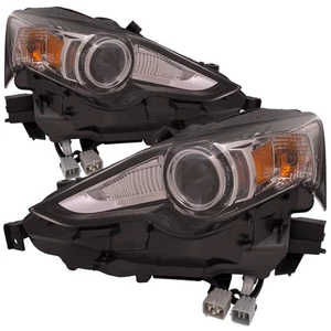 Headlights Set HID Chrome Housing w/Performance Lens Fits 2014-2016 Lexus IS - Picture 1 of 7
