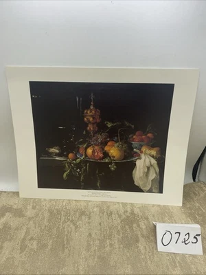 STILL LIFE DETAIL 水果 OYSTERS & BREAD 绘画 JAN DAVIDSZ DE HEEM 复制品 — 第 1/4 张图片