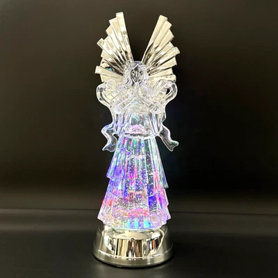 Figura de acrílico transparente LED brillante remolino iluminado tricolor ángel 14" Foto 1 de 4