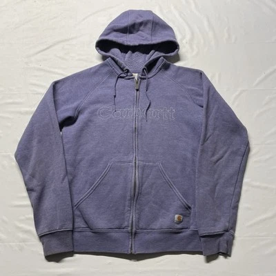 Carhartt Sudadera con Capucha Mujer XS Azul Cremallera Deletrear Hipster Ropa de Trabajo Hipster Foto 1 de 4