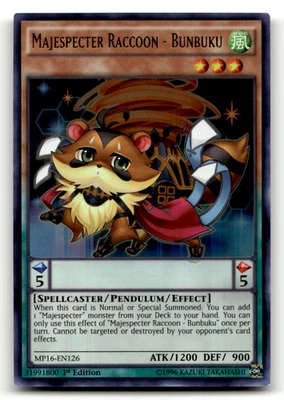 Majespecter Raccoon - Bunbuku MP16-EN126 1st Edition Ultra Rare 2016 Mega-Tins M - Image 1 of 2