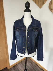 LEI Dark Wash Cropped Denim Jacket - Picture 1 of 4