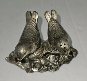 Salz & Pfeffer Metallguss Vögel auf Blumenzweig Korken - Bild 1 von 7