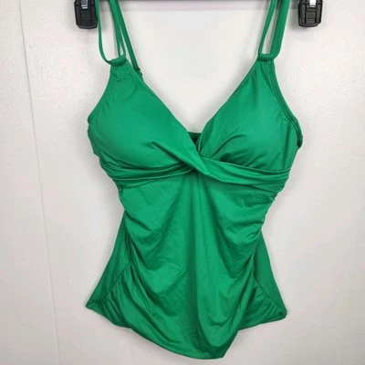 Regata Lauren Ralph Lauren Verde Tamanho 6 Torção Frontal Alças Ajustáveis Nova Com Etiqueta - Imagem 1 de 4