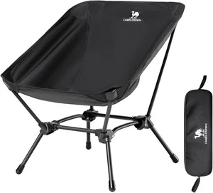 CAMEL CROWN Folding Camping Chair Lightweight Portable Compact Mesh Black  - Picture 1 of 7