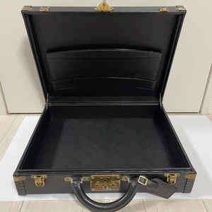 Louis Vuitton President Attache Case Epi Noir Black Beauty w/storage bag Auth - Picture 1 of 13