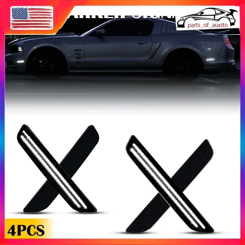 2/4/6 para Ford Mustang 2010-2014 delantero LED parachoques lateral luz marcadora súper blanca Foto 1 de 1